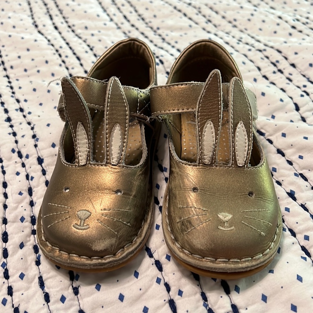 Livie and Luca Gold Bunny Shoes